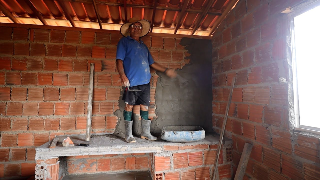 REBOCANDO AS PAREDES DA NOSSA CASA + MOSTRANDO O GADO