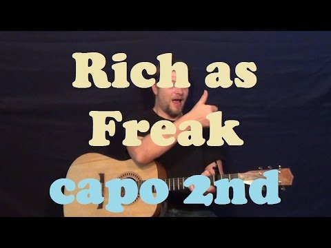 Rich As F*** (Lil Wayne) Easy Guitar Lesson How to Play Tutorial Capo 2nd Fret Tutorial