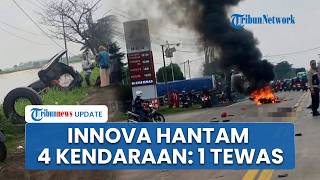 1 Orang Tewas dalam Kecelakaan Maut Innova Hantam 3 Motor dan Truk di Duduksampeyan Gresik