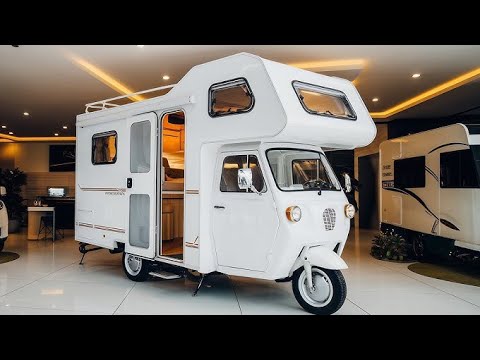 2025 White Micro Electric Tricycle Camper | Futuristic 3-Wheel RV Innovation & Full Review!