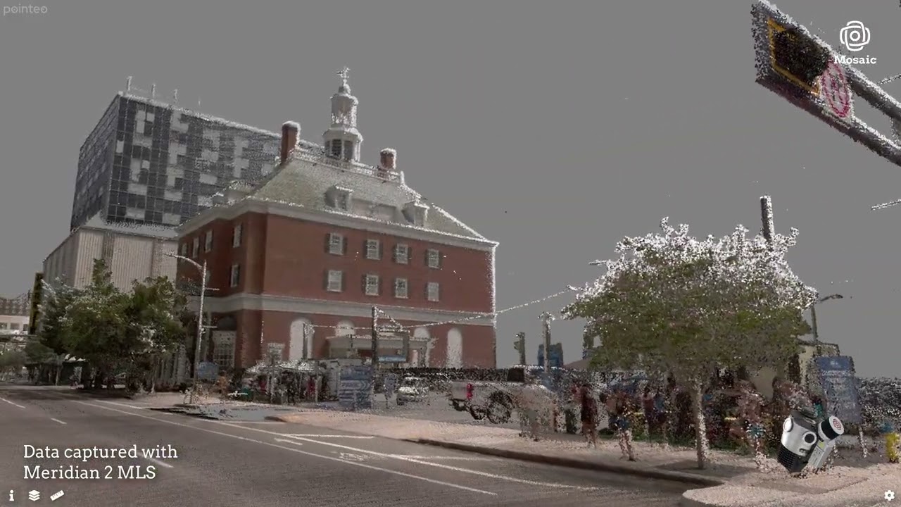 Colorized Point Cloud from 360° Imagery & LiDAR Data Captured with Mosaic Meridian 2 MLS  | Pointeo