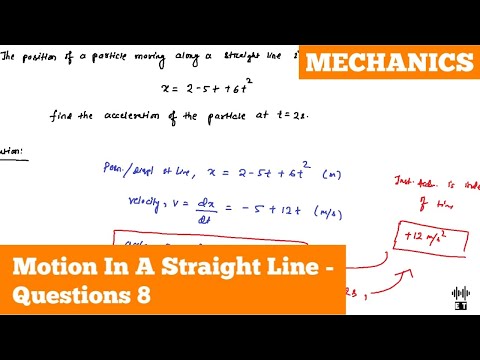Uniform Motion In A Straight Line Basic Concepts Mechanics