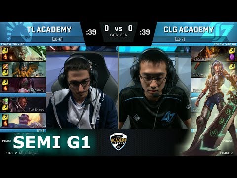 Team Liquid Academy vs CLG Academy | Game 1 Semi Finals NAAL Summer 2018 | TLA vs CLGA G1