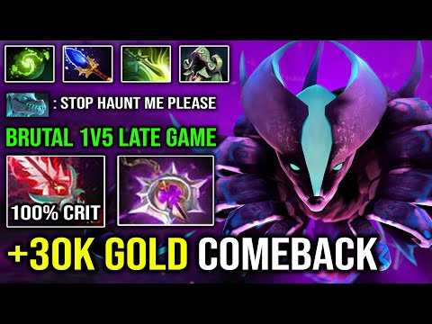 WTF 30K Gold Comeback Impossible 1v5 Spectre with 100% Disable Nullifier + Bloodthorn Dota 2