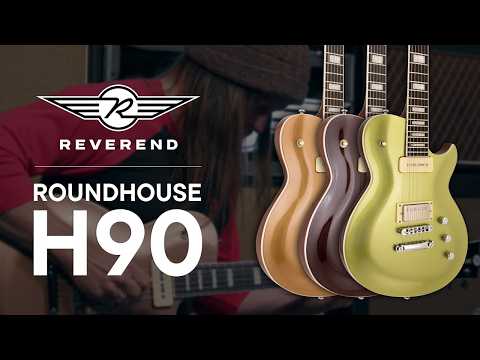 Reverend Roundhouse H90 - Ebony - Metallic Limeade image 10