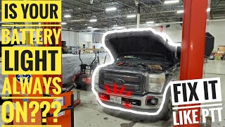 Ford 6.7 DIESEL - BATTERY WARNING LIGHT ON | Common Wiring Problem - HOW TO |