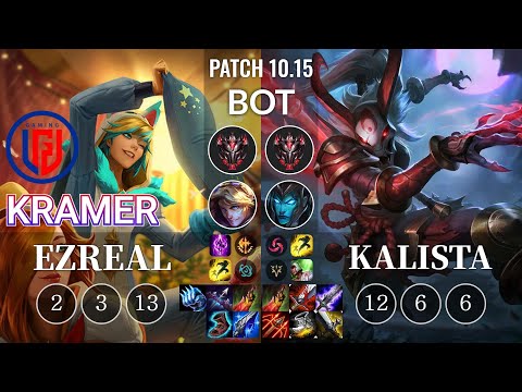 LGD Kramer Ezreal vs Kalista Bot - KR Patch 10.15