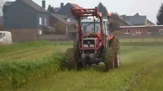preview picture of video 'Milling of mustard:Massey-Ferguson 390 4wd+New Holland 40 horizontal axis shredder in the mud'