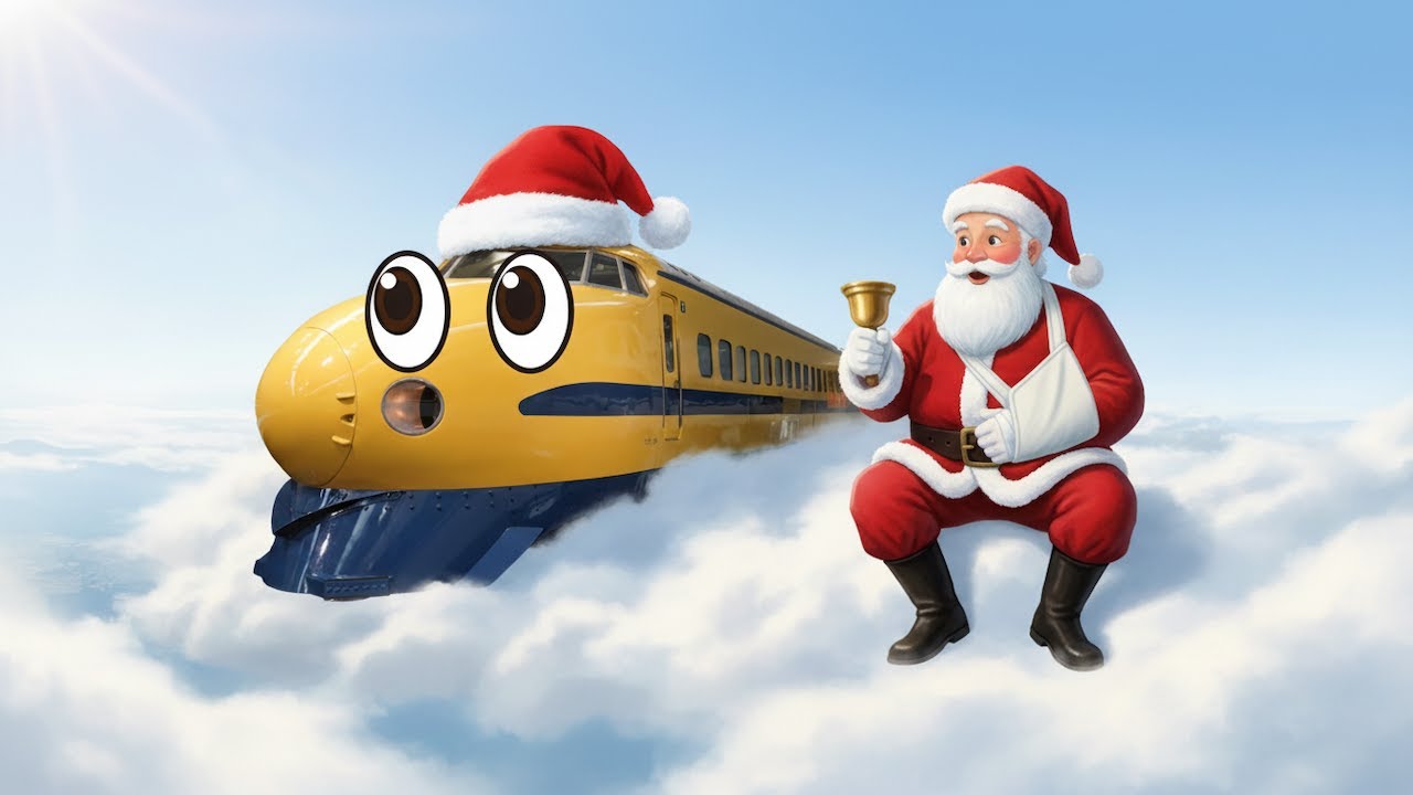 新幹線アニメ｜イエローポポのクリスマス！サンタに変身＆クリスマスアイテムが新幹線に！？【踏切カンカン】