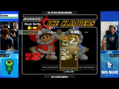 NE Melee Arcadian 4 - Loadspiller (Ice Climbers) vs. Golden (C. Falcon) - SSBM LQF
