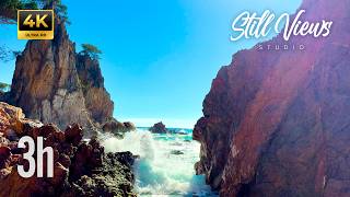 El Golfet · Calella de Palafrugell · 3 Hours Wild Mediterranean Sea 4K