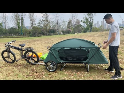 Trying out the new bike trailer tent, bike camper