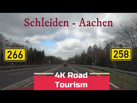 Driving Germany: B266 & B258 Schleiden - Aachen - 4k scenic drive through The Eifel National Park