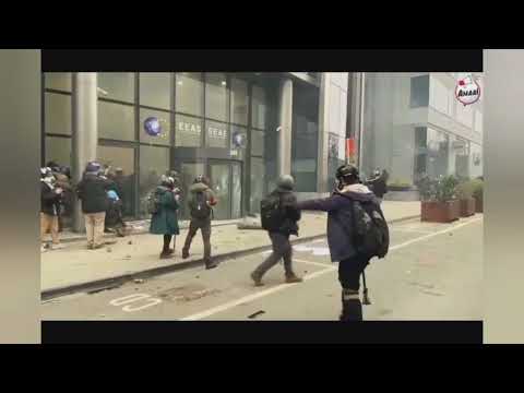 Brussels 🇧🇪 Belgium Antifa make Chaos 23.01.2022