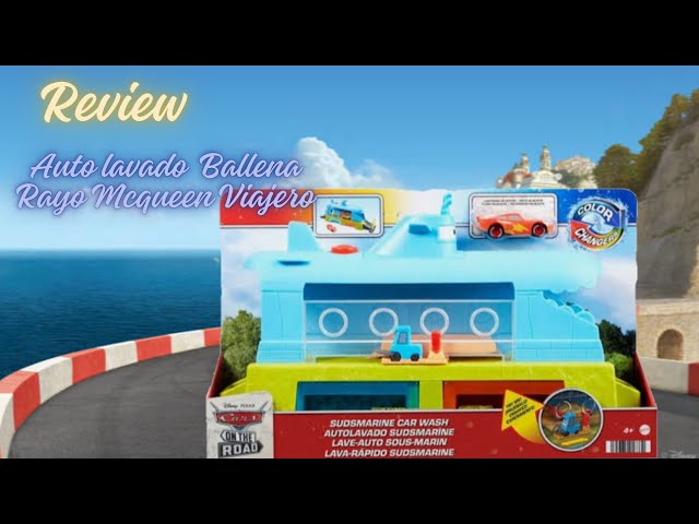 Vídeo relacionado con Mattel Disney Pixar Cars Túnel de lavado con cambio de color Conjunto de juego con vehículo de juguete Rayo McQueen con cambio de color, 50,8cm, se conecta con otros conjuntos, JBM70