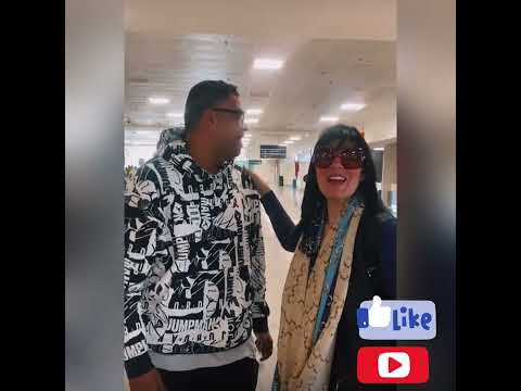 Fernanda Brum encontra Anderson Freire no Aeroporto.