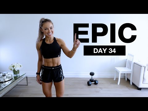 Day 34 of EPIC | 1 Hour FULL BODY WORKOUT with Dumbbells & Bodyweight