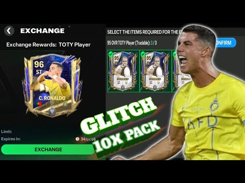 EAFC MOBILE EXCHANGE REWARD TOTY PLAYER 96-97 GLITCH 10X PACK OPEN!