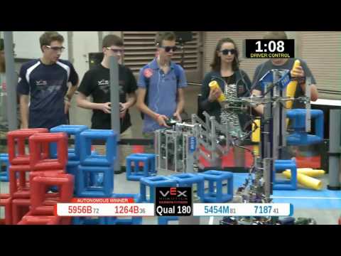 2015 VRC Math Q180 - 5956B 1264B vs 5454M 7187 - 66 to 15 - VEX Worlds 2015 - Math Division