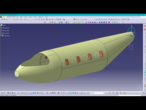 Design Fuselage of an Aircraft | CATIA V5 Tutorial | Part 1 #Catia | Surface Rendering