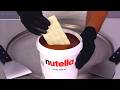 Nutella White Chocolate Ice Cream Rolls Satisfying Visual ASMR