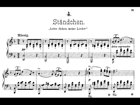 Schubert - Ständchen (Serenade), piano solo version - with score