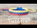 Colombia flag knotted bracelet | Tutorial