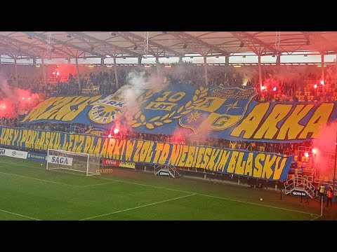 "Nie dla kasy i poklasku..." - oprawa kibiców Arki Gdynia na meczu z Chrobrym Głogów | 16.09.2022