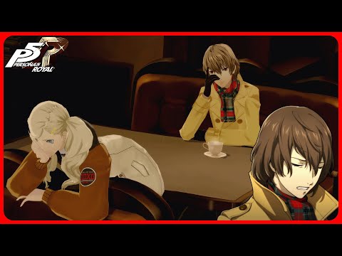 Akechi trying his best not to stare at Ann's behind - Persona 5 Royal