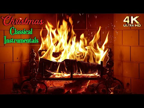 🔥 Instrumental Christmas Music Fireplace 🎄 Classical Carols 🎄 No Ads