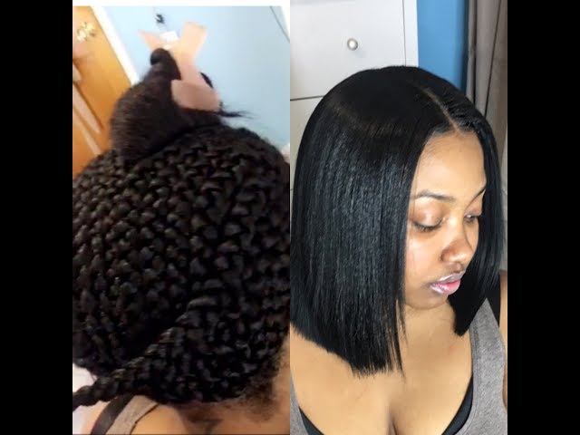 Long Side Part Blunt Cut Bob
