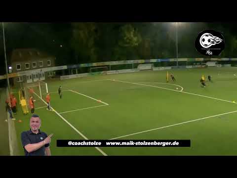 Fussballtraining: Torschusstraining mit Gegnerdruck (2 vs 2) in der Box