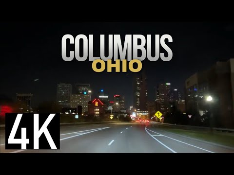Driving at Night in Columbus, Ohio 4K Street Tour - Short North - High Street - Downtown Columbus