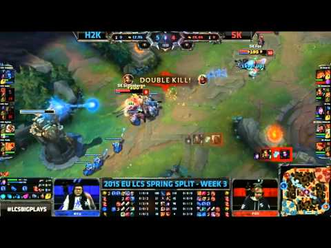 SK Svenskeren Nidalee Jungle Doublekill - H2K vs SK Game 1 (EU LCS Spring 2015)