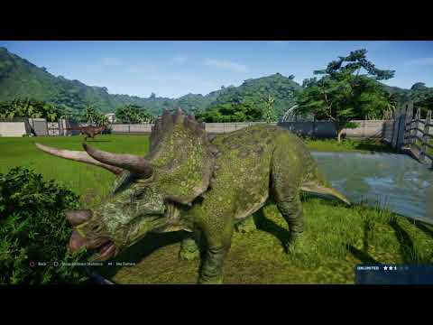 Jurassic World Evolution: JP Triceratops vs JP Tyrannosaurus Rex (Base Genome)