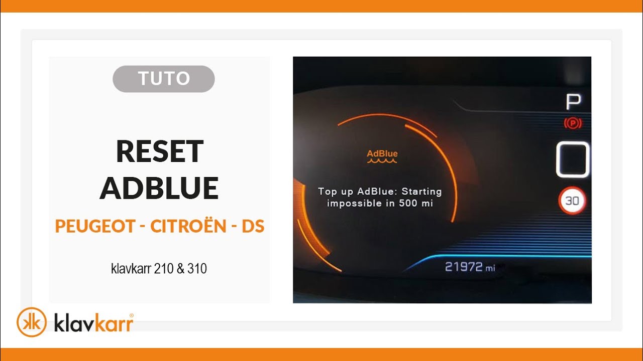 [TUTO] Reset Adblue warning light PEUGEOT-CITROËN-DS