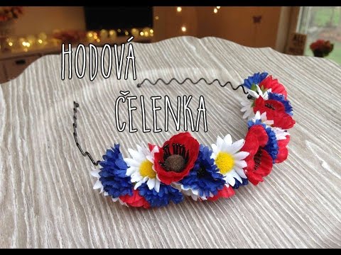 Květinová čelenka, hodová čelenka, luční kvítí, trikolora / diy flower headband /