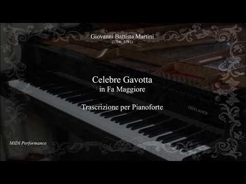 G. B. Martini, Celebre Gavotta, trascrizione per pianoforte