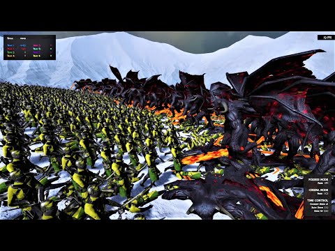 10,000 Demons Vs 50,000 Archers Epic Fantasy Battle Simulator EFBS