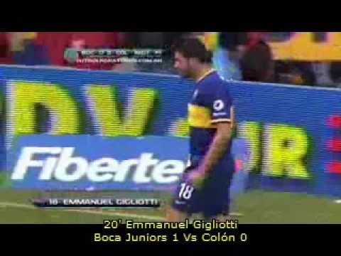 Gol Emmanuel Gigliotti - Boca Juniors 1 Vs Colón 0 - Fecha 13 - Inicial 13'