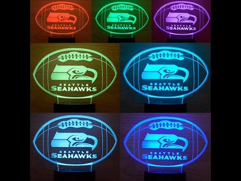 Lámpara Led Rgb 3d Acrílico Nfl Seattle Seahawks Video | Mercado Libre