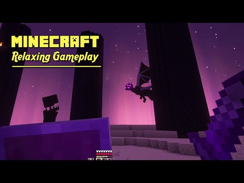 Minecraft Relaxing Gameplay - Ep.27 Ender Dragon Fight - (No Commentary)