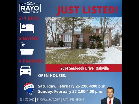 2094 Seabrook Drive, Oakville - SOLD FIRM FOR $276,00 OVER ASKING IN 4 DAYS!