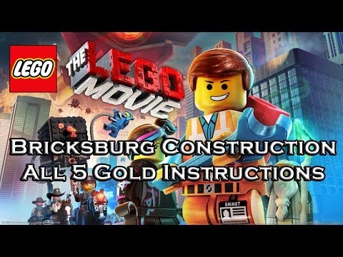 LEGO Movie Videogame-Level 1-Bricksburg Construction-All 5 Gold Instructions