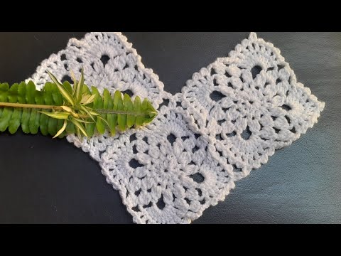 Pătrat croșetat dantelat 🧶