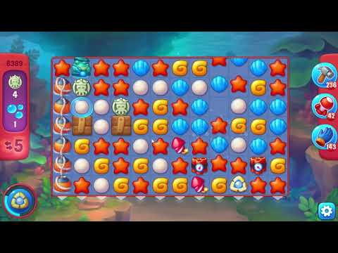 Fishdom 6389 Hard Level - 14 moves - NO BooSTERS