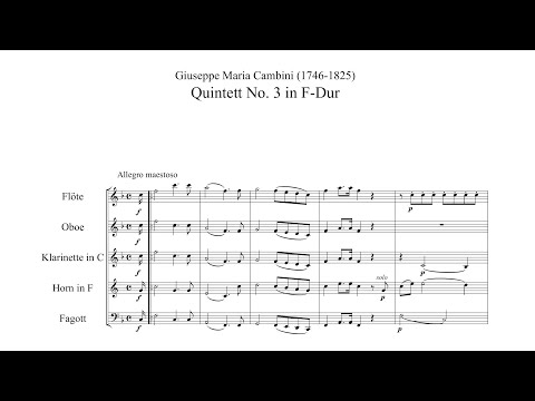Giuseppe Cambini – Wind Quintet No.3, in F major