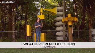 Christopher Jancse and his weather siren collection
