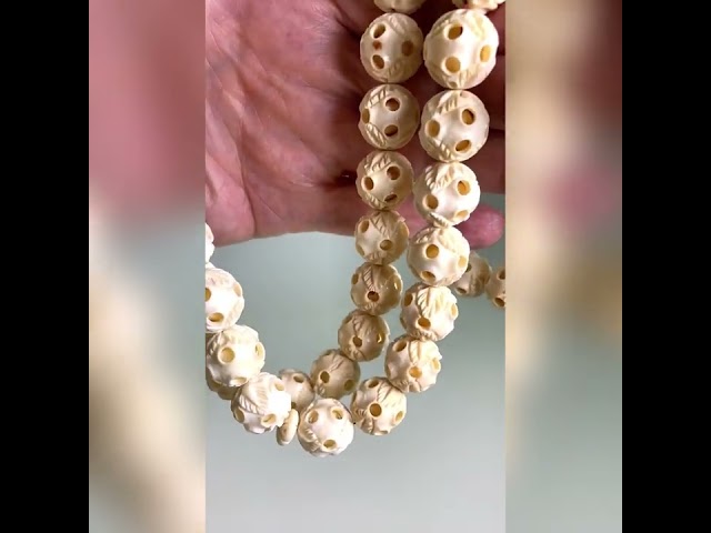 قوافل سبحة من عاج طبيعي منحوت عمل خاص IV0047