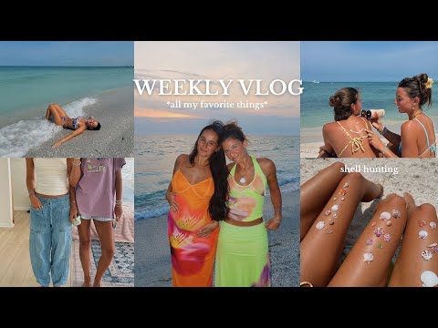 a week in my life *florida* beach days, sunsets, shell hunting, and friends!